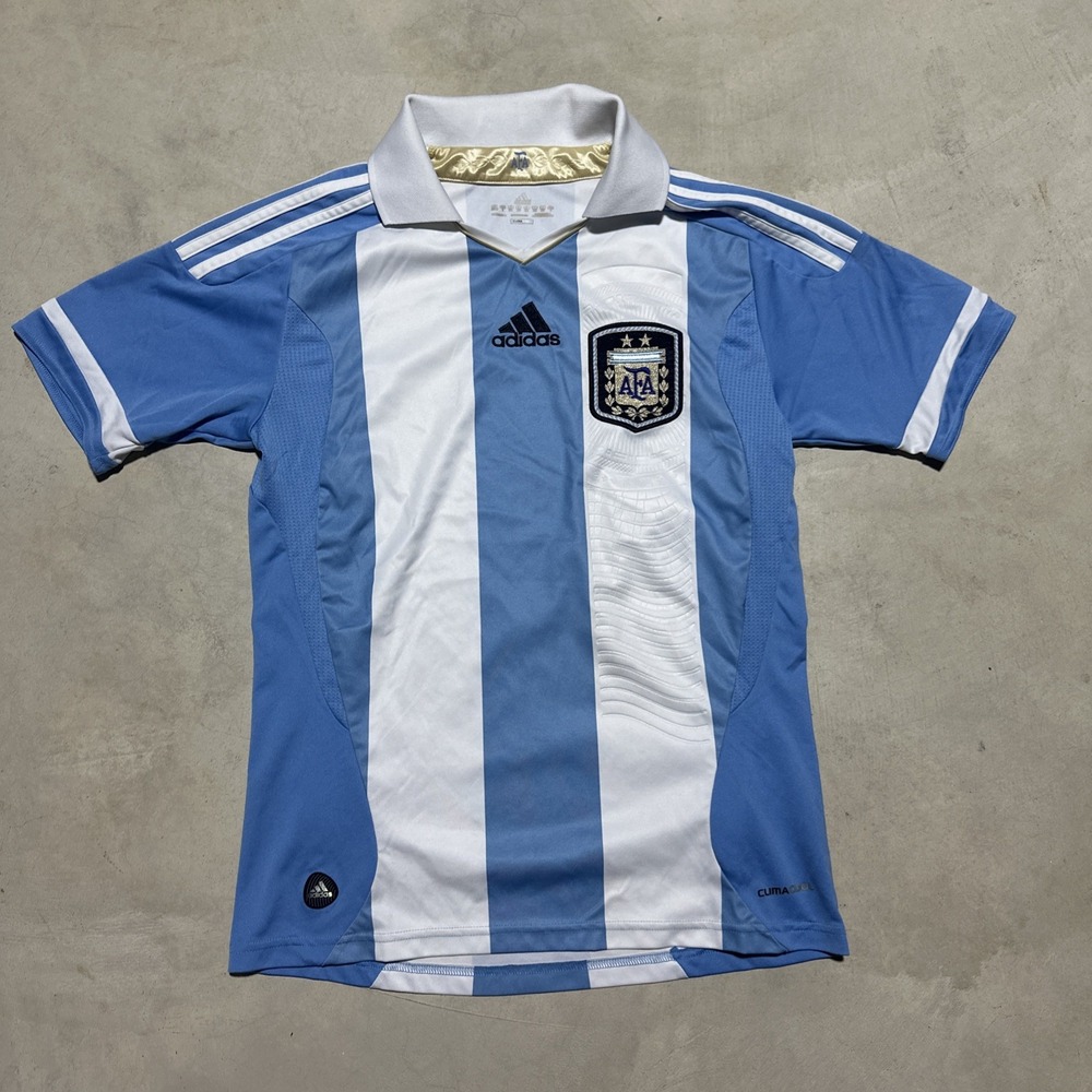 YOUTH KIDS SZ LARGE ARGENTINA 2010/2011 HOME FOOTBALL SHIRT ADIDAS SOCCER JERSEY